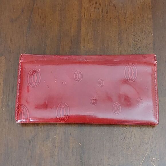 Cartier Happy Birthday Red Bordeaux Patent Leather Wallet - Picture 2 of 16
